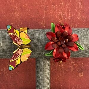 Two hand crafted adjustable leather bracelets